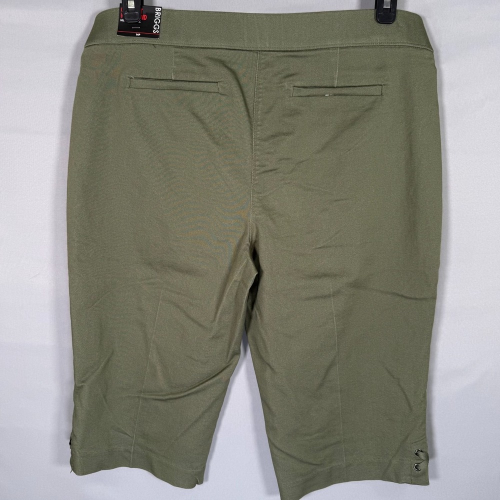 NWT Briggs Sage Green Pull on Elastic Waist Pants Petite 14P Cropped Comfort - Picture 8 of 11